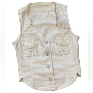 CIMARRON white vest with embroidered accents Sz S